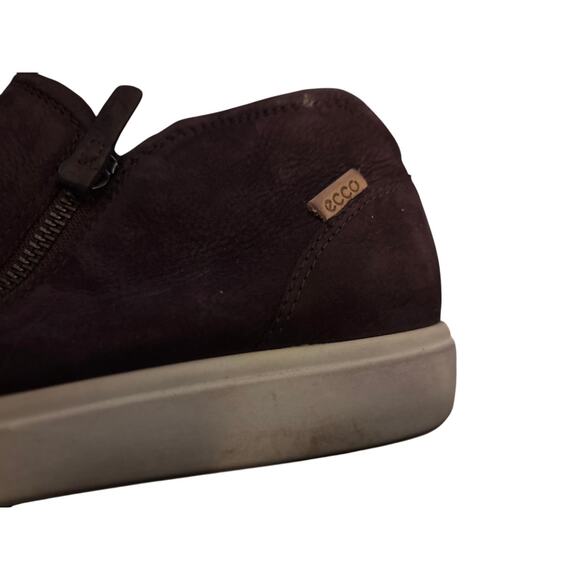 Ecco Brand Soft Zip Ankle Bootie, Purple Nubuck, Women's Size 10 - Picture 4 of 4